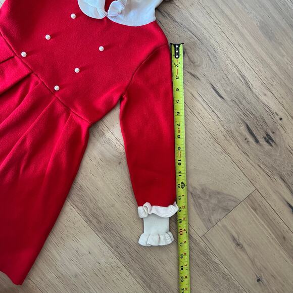 SMILING PINKER - Girls
Peter Pan Collar Sweater Dress - Red - Approx Size 6 - Picture 9 of 11